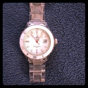 Toy Watch plasteramic with a white bezel.